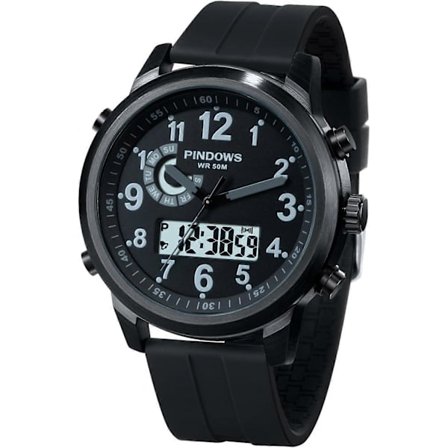 Klokker for menn, vanntett analog digital sportsklokke multifunksjonell utendørsklokke LED-bakgrunnsbelysning, alarm stoppeklokke kalender.