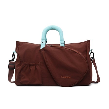 Sports Gym Taske Til Tør Og Våd Adskillelse, Badminton Træningstaske, Kort Rejsetaske (Brun)