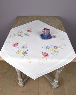 Stickpackung Tischdecke Veilchen