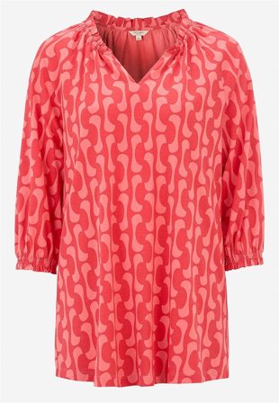 Cellbes of Sweden - Jerseytunika med 3/4 lange ærmer i koral / mønstret til damer i størrelse 46/48