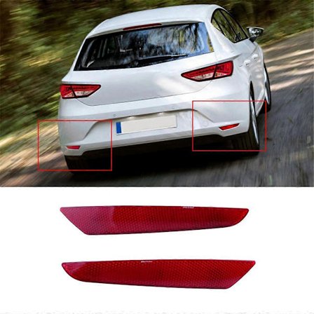 For Seat Leon Stylance 2013-2019 Reflektor bakfanger Uten Lys Rød Linse Deksel V&H