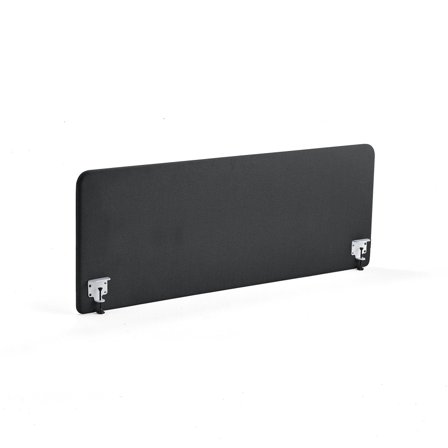 Tischteiler ZONE, inkl. weiße Beschläge, 1800 x 650 x 36 mm, Stoff Hush, dunkelgrau