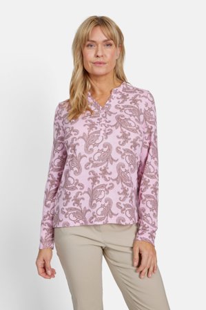 SIGNATURE - Langærmet T-shirt - Rosa Mix - Paisley Print