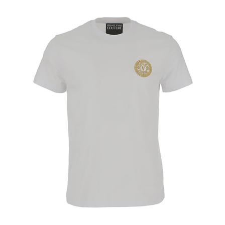 Versace Jeans Couture, T-Shirt - small emblem Biały, Mężczyzna, Rozmiar: M