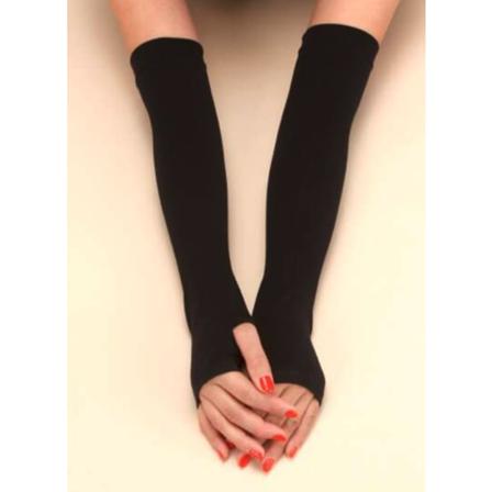 1 Par Långa Skydd Armar Svarta Mjukt Justerbart Material Svart