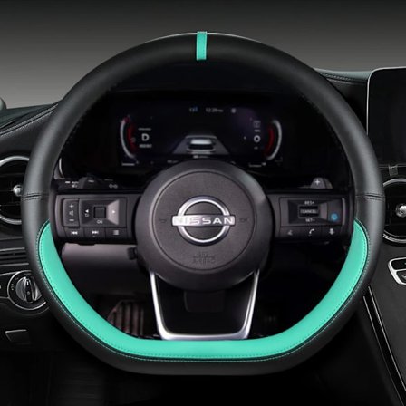 D-formad rattkåpa för kompatibel med Nissan X-Trail Qashqai March Serena Micra Kicks 2017-2023 Altima Teana 2019 Sentra 2022