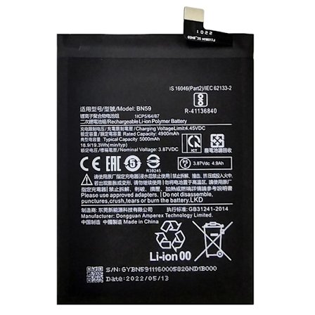 Til Xiaomi Redmi Note 10 4G/Note 10 Pro 4G (Global) M2101K6G,M2101K6R/Note 10S 3.87V 4900mAh Genopladelig