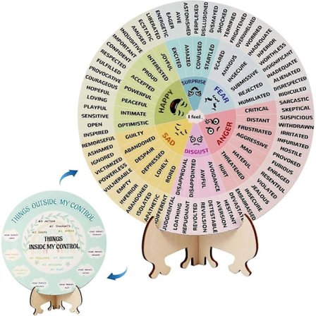 Følelseshjul med stativ, diameter 20 cm Følelseshjul Premium tre