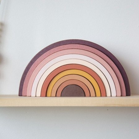 Trä regnbåge byggnad block båge bro ved staplare barn kreativa staplade balans leksaker