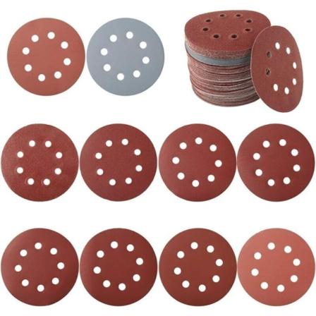 100 st sliprondeller, slipskivor, sandpapper, sandpapper för cirkelslipmaskin korn 80/180/240/320/400/800/1000/1500/2000/3000 125mm--
