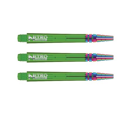 Red Dragon Darts Nitrotech Ionic Shafts 36mm - Polycarbonate, Green/Blue/Red, 2 Sets (6 shafts) - Professional Darts Shafts for Players