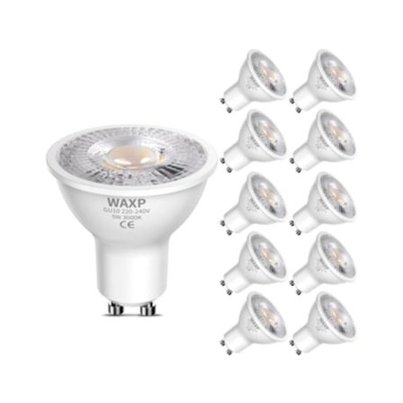 GU10 LED Varmvit Projektorlampa 5W, 3000K, Flimmerfri, Energibesparande Lampa, Ej Dimbar, 2-pack Beijiyi