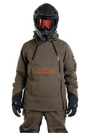Vinterjakke Jethwear Flight Anorak 40g (2025) oliven/oransje S