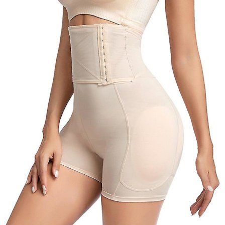 High-Wisted Waist Trainer Shapewear Body Tummy Shaper Fake Ass Butt Lifter Booties Höftkuddar Enhancer Booty Lifter,beige
