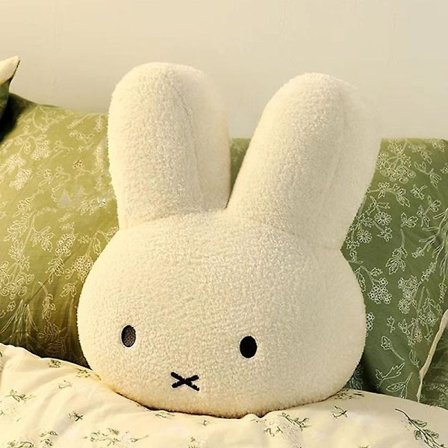 Sød Sanrio Miffys Kaninhoved Dukke Tilbehør Kawaii Tegneserie Anime Plys Pude Seng Sofa Pude Legetøj Til Piger Fødselsdagsgave