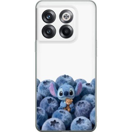 Kompatibel Mobilcover til OnePlus OnePlus 10T Sød blå karakter blandt blåbær med bamse i blød og legende illustration