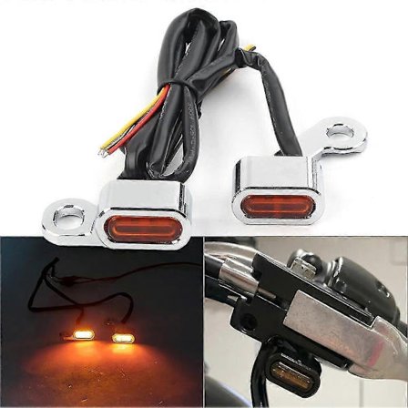 Motorsykkel LED Blinklys Kompatibel med Harley Touring 2009-2017 & Softail 2015-2021 - 2 stk Mini Styre Blinklys