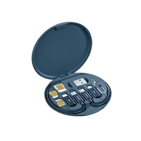 Bærbar datakabeloppbevaringssettboks multifunksjonell mini digital dings oppbevaringsboks universell smart adapter kombinasjonssett for reise