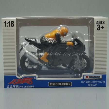 1:18 Diecast Motorsykkelmodell Leke Suzuki Gsx-r1000 Sportmotorsykkel Replika Med Kjører