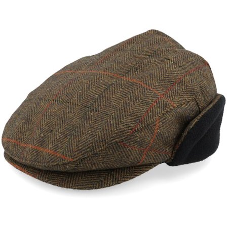 Brixton - Bruin flatcap Cap - Hooligan Earflap Bronze/Black/Red Snap Cap @ Hatstore