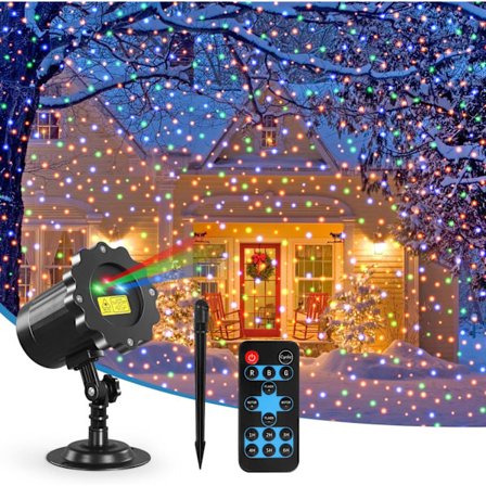 Ulkokäyttöön tarkoitetut jouluvaloprojektorit, ulkokäyttöön tarkoitetut joululaservalot, kolmivärinen liikkuva tähtiprojektori kaukosäätimellä, 