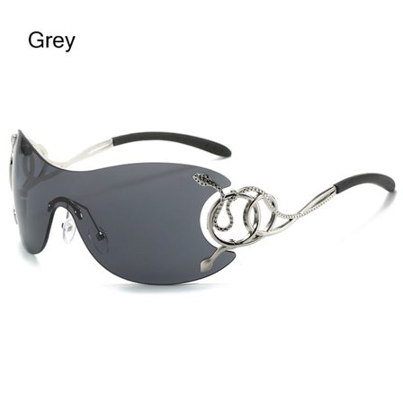 Y2K solbriller sjal rundt GRÅ GRÅ