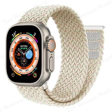 Punottu Solo Loop Apple Watch Ultra -rannekkeelle 49mm 45mm 41mm 44mm 40mm 42mm correa armband iWatch series 9 7 SE 8 6 5 4 3 -rannekkeelle Multi Star