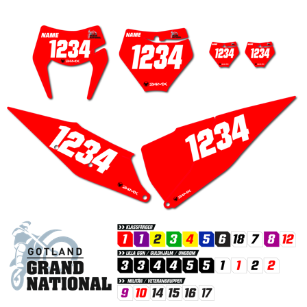 Adhesivos de Portanúmeros 24MX GGN - Beta RX 450 2022-2026