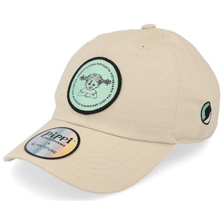 Pippi Longstocking - Kids Pippilotta Stone/Mint Green Dad Cap Unconstructed Beige Cap - @ Hatstore