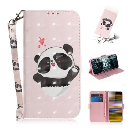 Sony Xperia 10 Plus kuviollinen nahkainen suojakotelo - Suloinen Panda