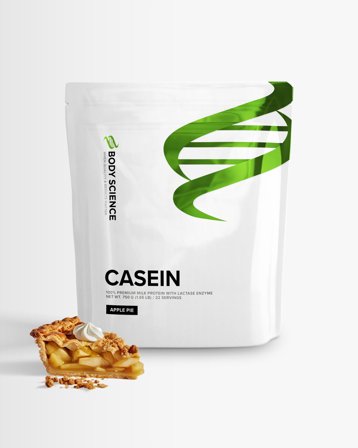 2 x Kasein - 750 g - Apple Pie - Body Science Casein - Kaseinpulver, Proteinpudding, Kosttillskott, Protein, Kasein