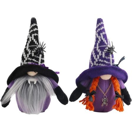 Halloween dekoration, 2 stk. Halloween nisser plys dekoration nisser ornament Halloween håndlavet plys