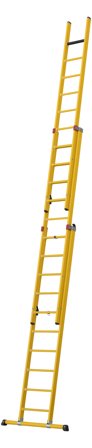 W.steps WFG-T6 Forlengelsesstige glassfiber, 3-delt 10+10+10 trinn, Stiger & stillaser