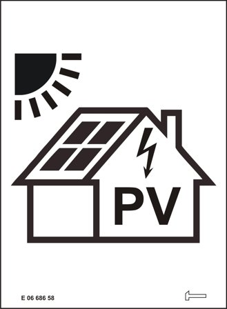 Hammarprodukter V5308045 Dekal för solcellsanläggning Bredd: 55 mm, Elfördelning & strömförsörjning