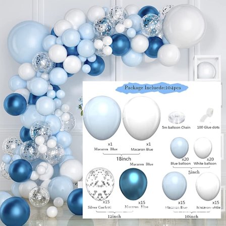 Macaron Blå Ocean Dekorationsballonger Latexballonger Födelsedag