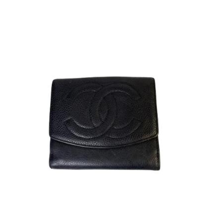 Chanel Vintage, Pre-owned Leather wallets Zwart, Dames, Maat:ONE Size,leer