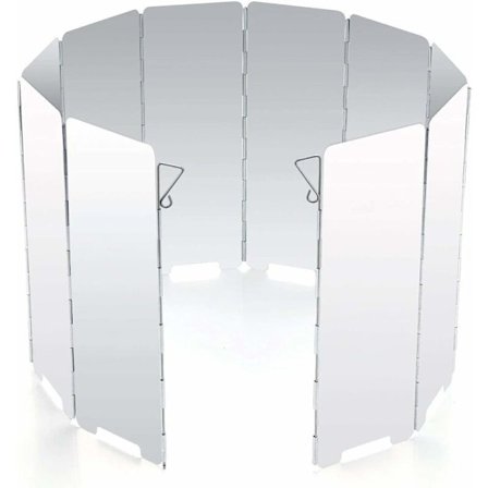Aluminiumlegering Foldbar Vindskjerm, 10 Plater Bærbar Camping Vindskjerm Camping Komfyr, Gasskomfyr etc, 260g