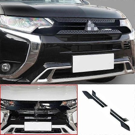 For Outlander 2016-2020 Lysende Svart Front Midtre Mesh Grill Grill Stripe Klistremerke