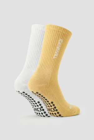 ICANIWILL - Nimble Quote Training Sock 2-Pack White/Yellow - sportkleding van ICIW