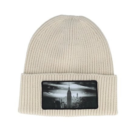 Calza Pennello - Beige - cuff - Beanie - New York Skyscraper Beanie Oatmeal Oversized Cuff - Hatstore