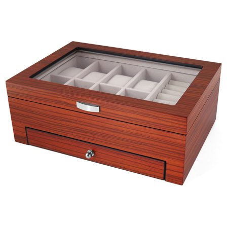 Drevený box na hodinky a šperky z dreva zebrawood - 8 hodiniek pre mužov - Boxy na hodinky