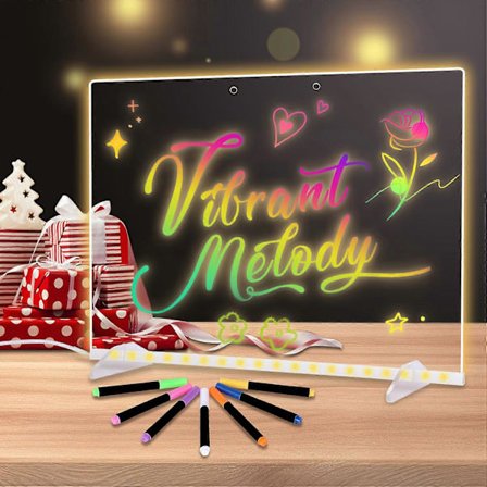 LED Tegnebrett LED Lysende Whiteboard med 7 Farger 15x11 Akryl Glødebrett