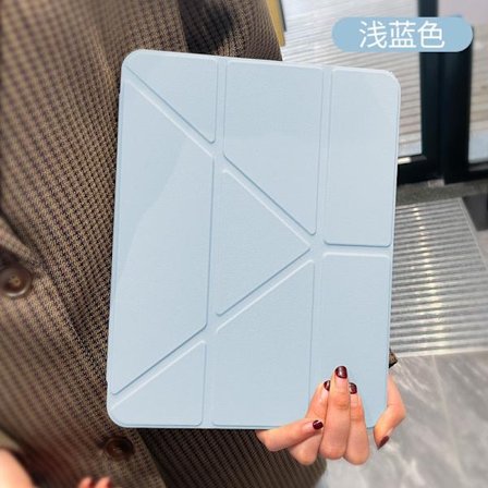 Kotelo iPad Air 3 10.5" Y-fold klassinen ohut vaaleansininen taitettava kynä yksinkertainen