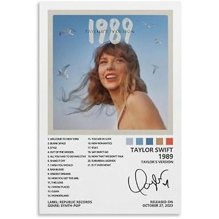 Taylor-juliste 1989 (taylorin versio) Swift-albumin cover Makuuhuoneen esteettiseen kangastaide-seinäkoristeeseen 12x18 tuumaa (30x45cm)