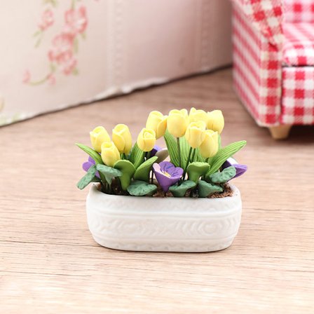 1:12 Dollhouse Miniature Fortune Fruit Potted Tulppaani kukkaruukku