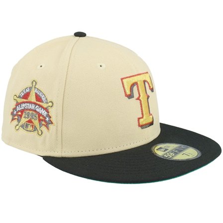 New Era - MLB Bege fitted Boné - Texas Rangers Khaki Kingdom 59FIFTY 95 All Star Game Khaki/Black Fitted @ Hatstore