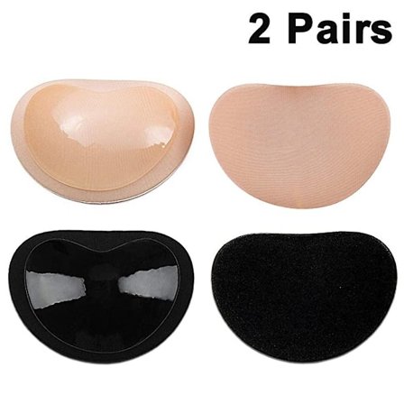 2 Pairs Silicone Bra Inserts Self-adhesive Bra Pads Inserts Removable Sticky Breast Enhancer Pads Breast Lifter For Women