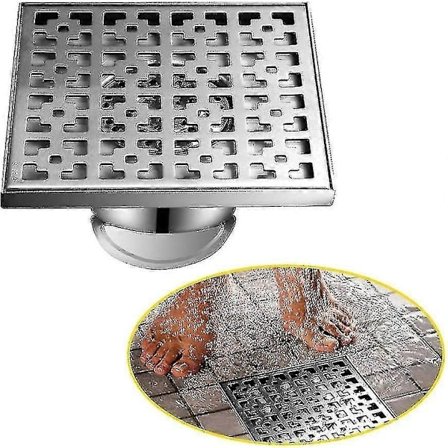 Golvbrunn för utomhusbruk 2024, 20*20cm, Golvbrunn och duschbrunn, Avloppsgolvbrunn, Siphon med doft