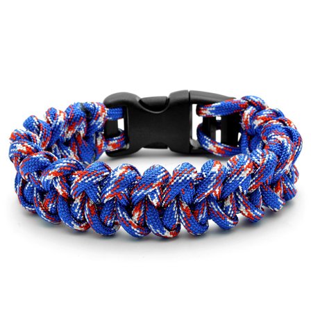 Blauw / Rode Paracord Armband voor mannen - Paracordarmbanden