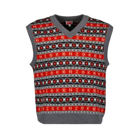 Kenzo Sleeveless Strik Rød, Herre Slipover
